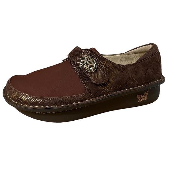 Alegria by PG Lite Brown Gold DEN-589W Leather Dena Clogs Size EU 38 - US 8/8.5 - Picture 1 of 16